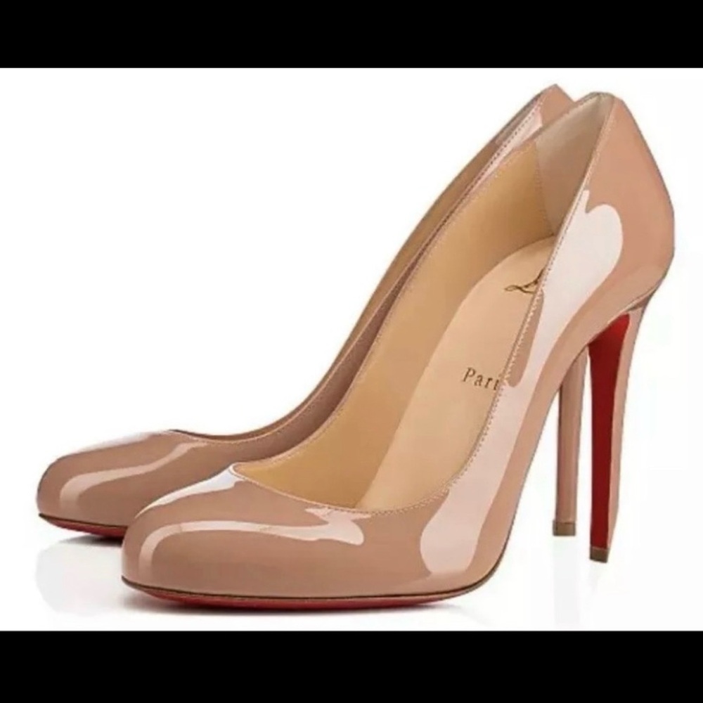 Christian Louboutin FIFILLE 100 patent nude 39.5